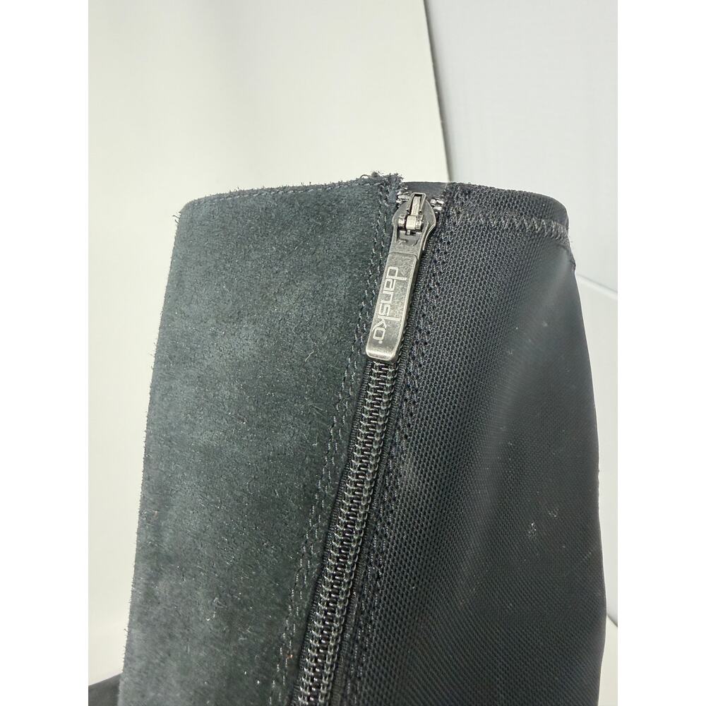 Dansko women's Shelia tall wedge boots EU 39 black suede $210 knee high - Picture 8 of 11